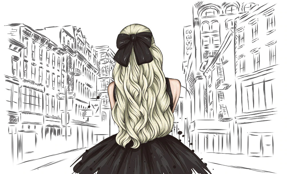Elegant Sketch Cityscape Illustration Mural Wallpaper