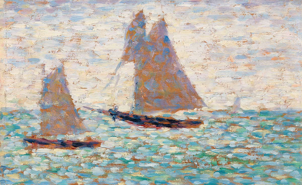Impressionist Nautical Sailboat Mural Wallpaper