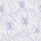 for the room's decor, a distinctive purple floral wallpaper