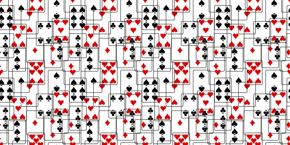 a wall mural in the form of a recurring poker pattern