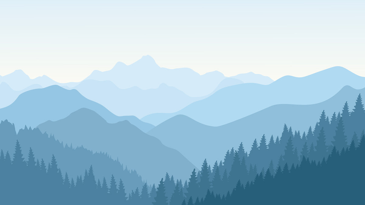 Serene Blue Mountain Range Mural Wallpaper