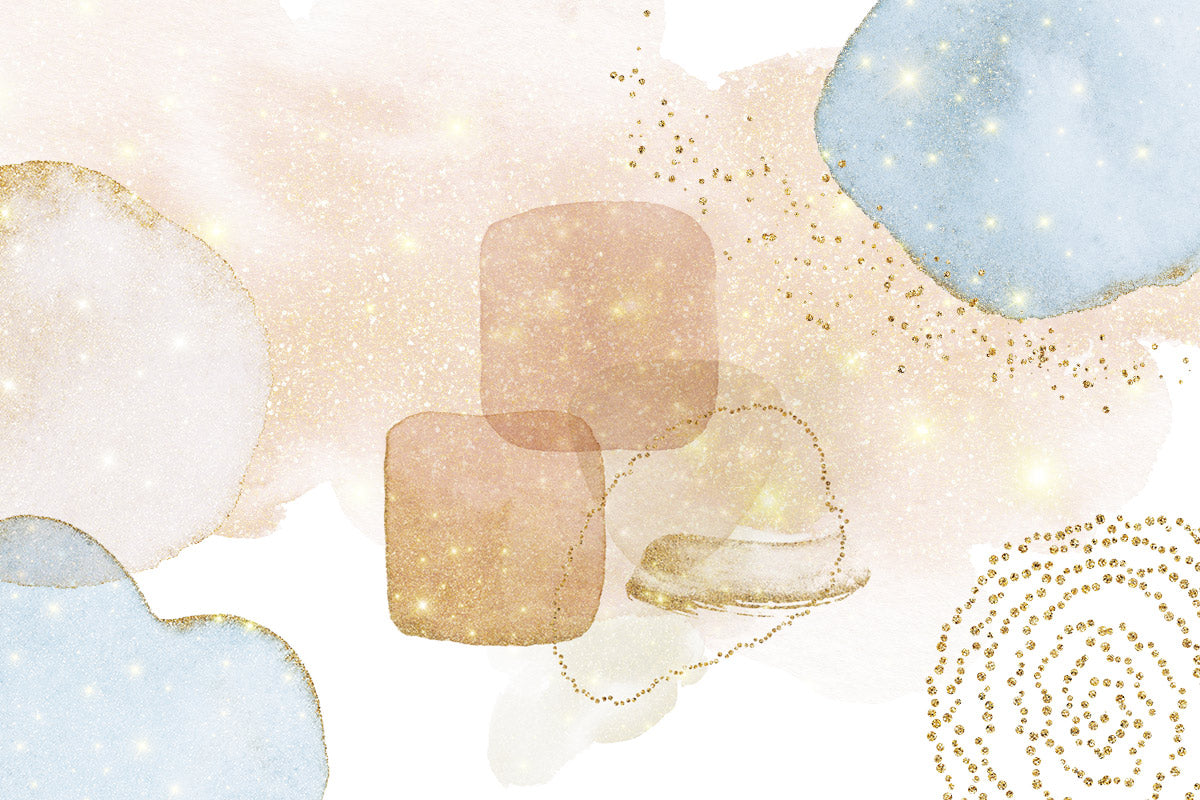 Abstract Watercolor Gold Speck Mural Wallpaper