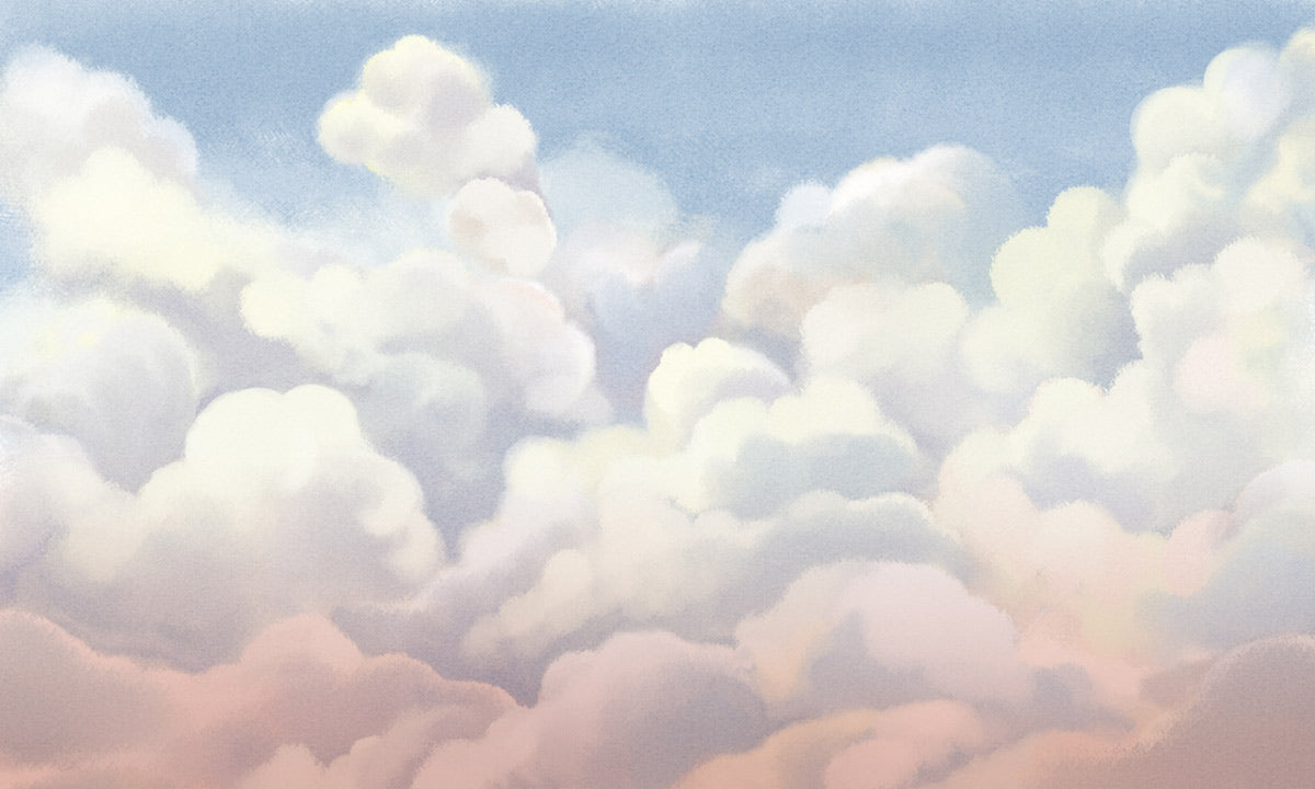 Ombre Clouds Wallpaper Mural Custom Art Design