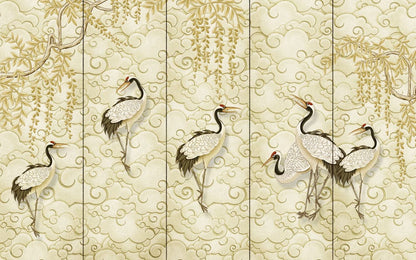 golden vintage wallpaper mural home interior decor