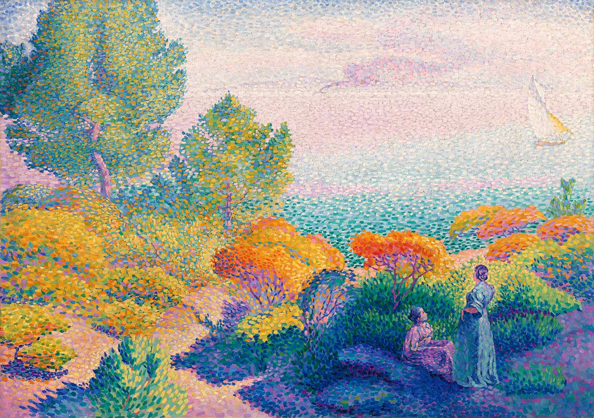 Impressionist Seaside Landscape Mural Wallpaper