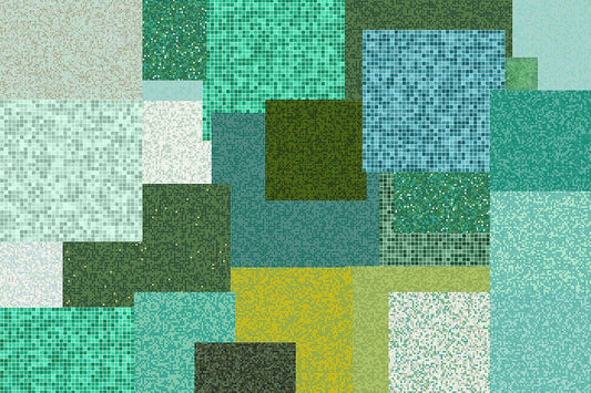 Wallpaper Plain Green Mosaic Multi-Colored