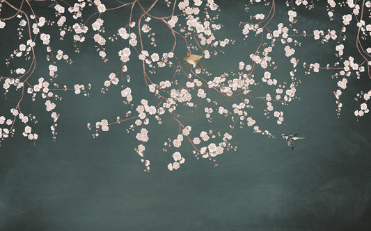 Vintage Sakura Mural Wallpaper Home Decor