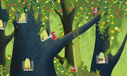 Enchanted Forest Fruit Tree Mural Wallpaper