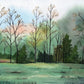 watercolor forest wall mural home interior design