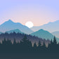 Ombre Sunset Mountain Wall Mural for wall