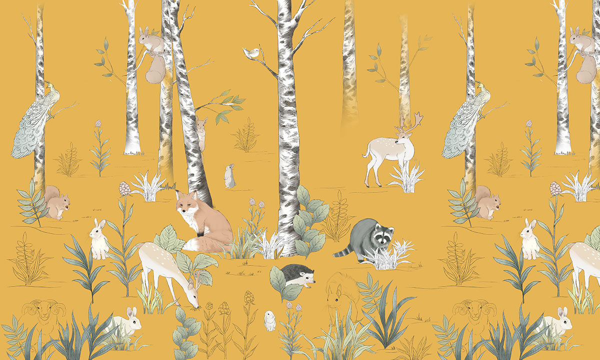 Forest Animals Wallpaper Mural Custom Art Design