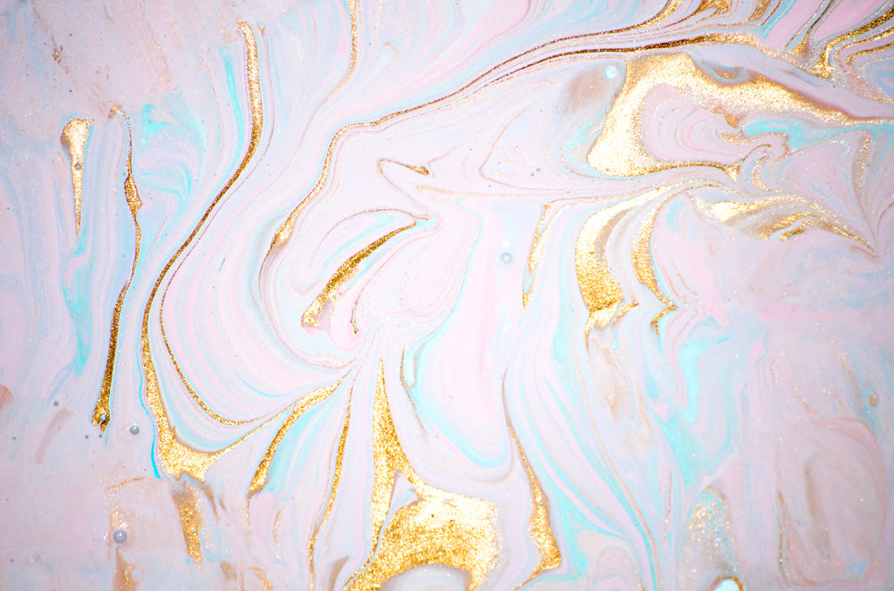 Elegant Marble Swirl Pink Gold Mural Wallpaper