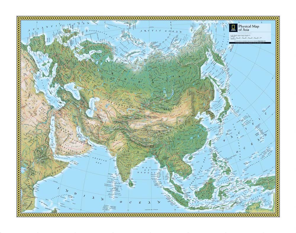 Educational Eastern World Map Mural Wallpaper