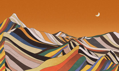 Colorful Mountain Custom Wallpaper Mural Art Design