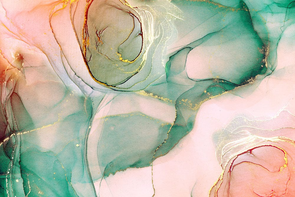 Abstract Green Gold Marble Mural Wallpaper