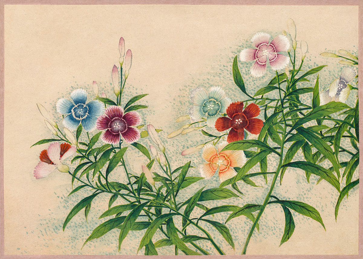 Vintage Botanischer Floraler Wandgemälde