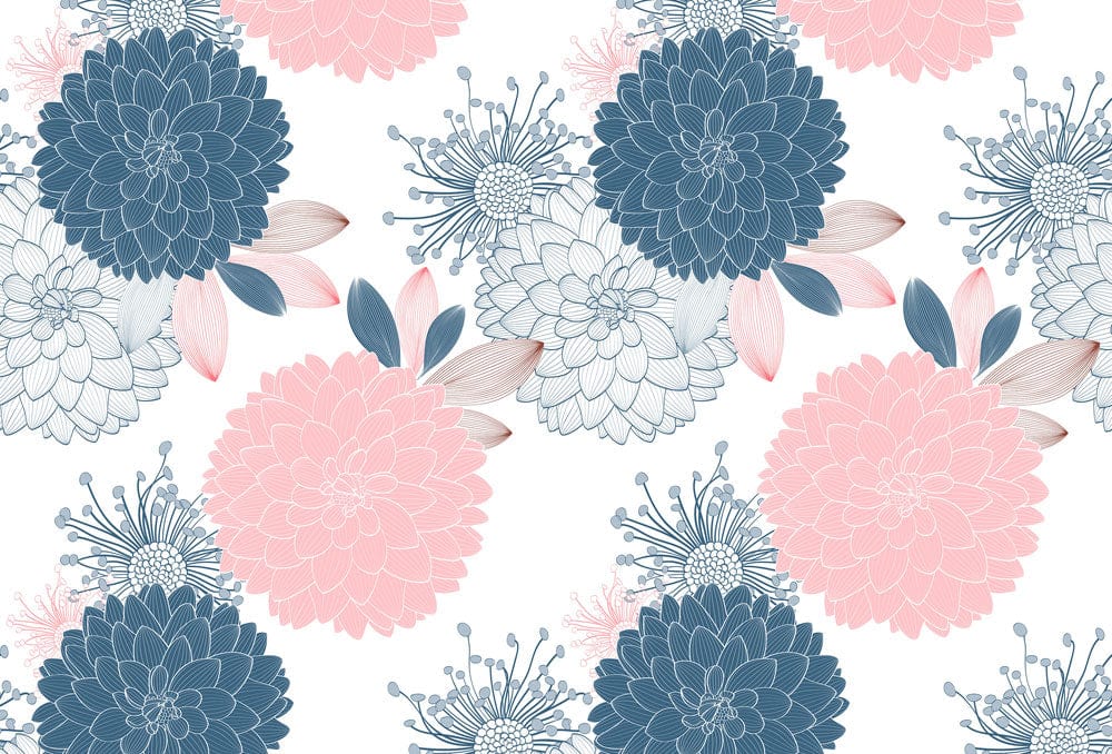 wallpaper with a flower blossom design in a unique manner