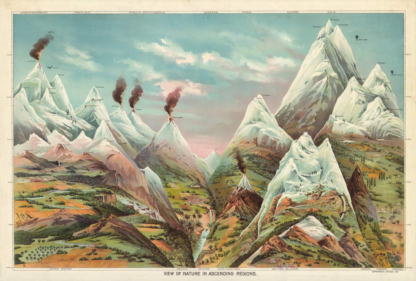 Vintage Mountain Landscape Wall Mural