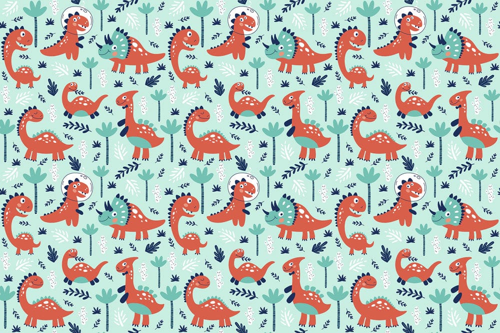 a variety of dinosaur-themed animal wall murals