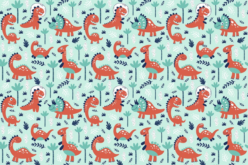 Colorful Dinosaur Kids Room Mural Wallpaper