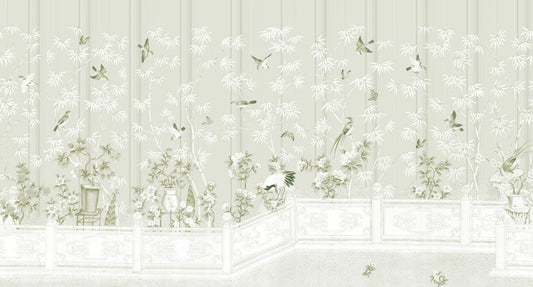 vintage wallpaper mural room decoration idea