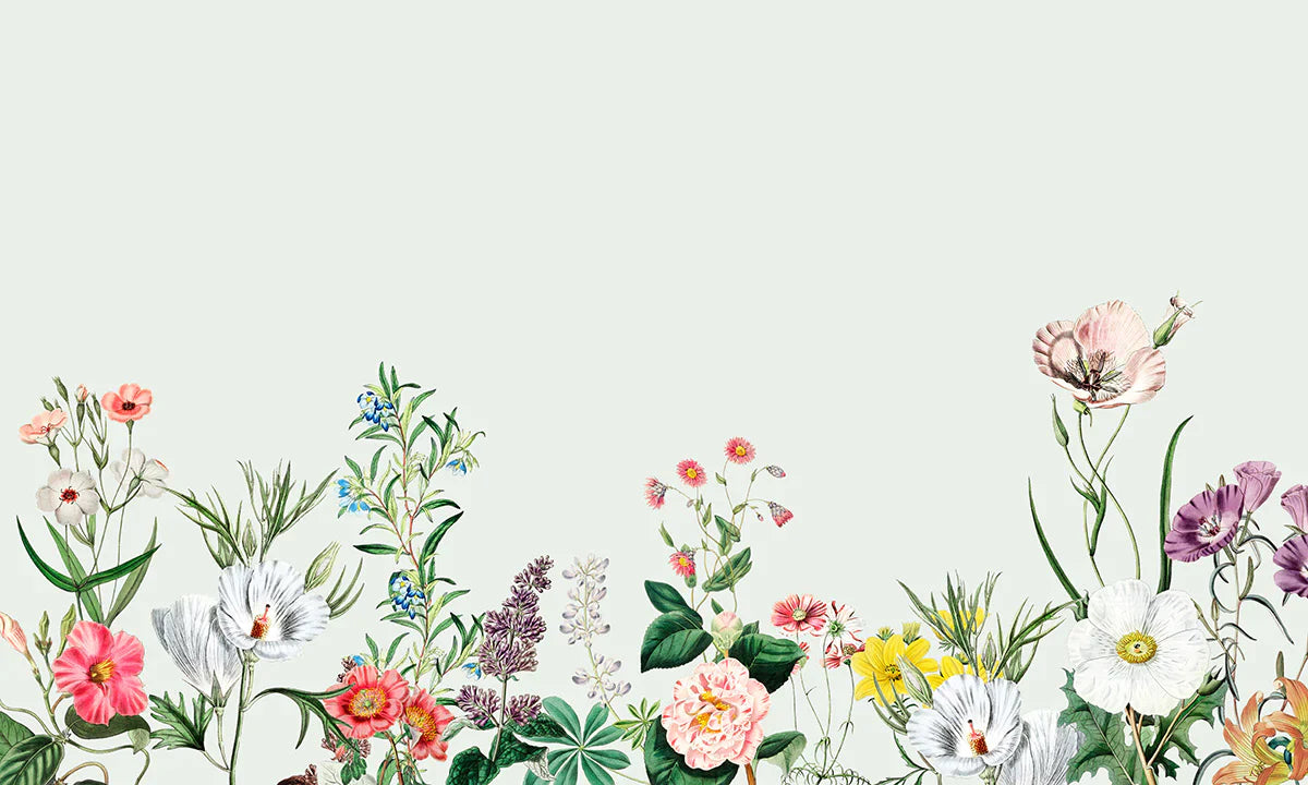 Vintage Botanical Garden Floral Wallpaper for Wall