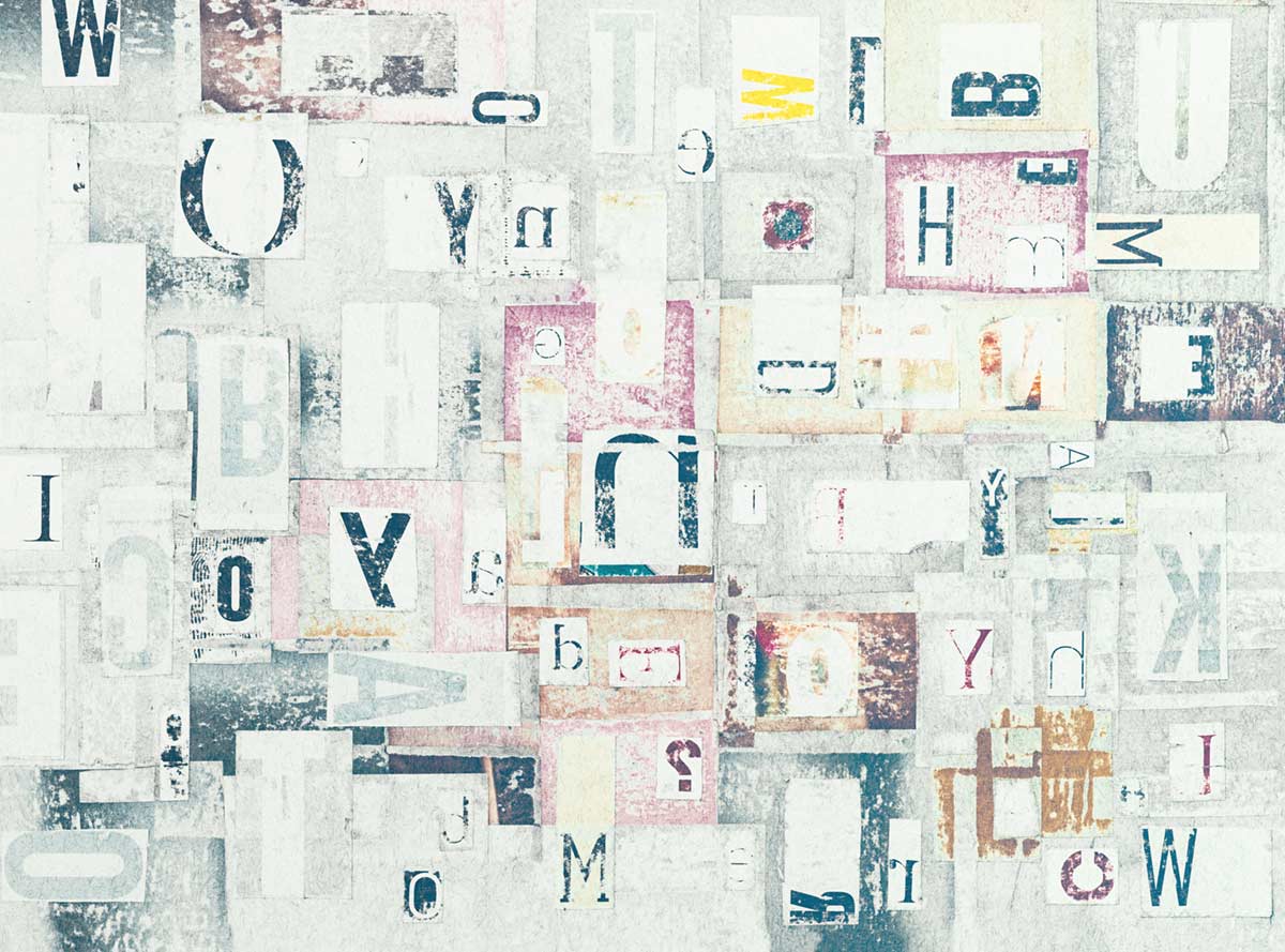 Abstract Alphabet Typographic Mural Wallpaper