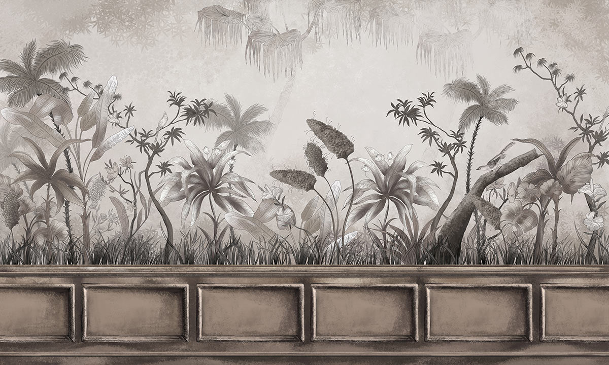 Tropical Botanical Garden Mural Mural Wallpaper