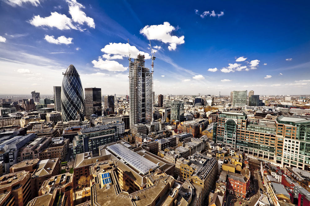 blue sky cloud london city wallpaper decoration