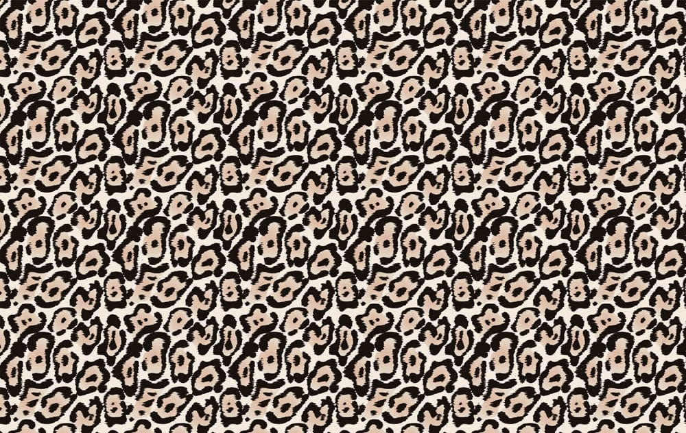 Chic Beige Black Leopard Print Mural Wallpaper