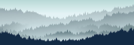Misty Forest Silhouette Wallpaper Mural
