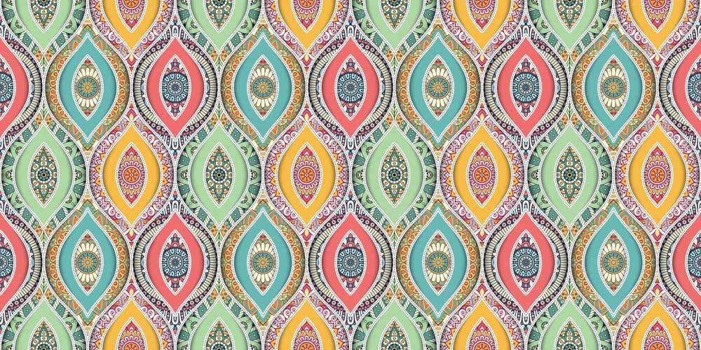 Colorful Bohemian Geometric Mural Wallpaper