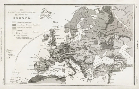 Europe Geology Map Wallpaper Mural Art