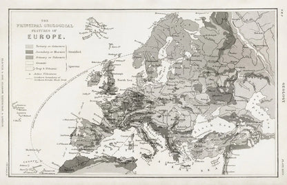 Europe Geology Map Wallpaper Mural Art