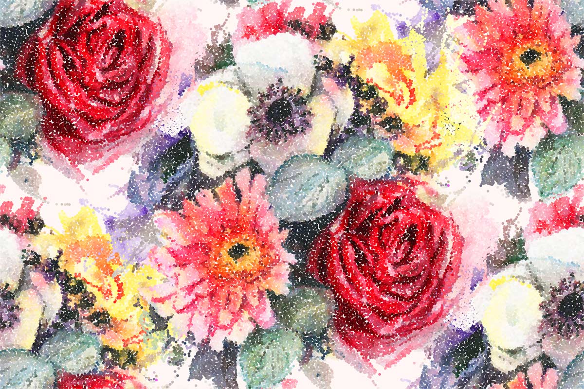 Colorful Watercolor Floral Mural Wallpaper