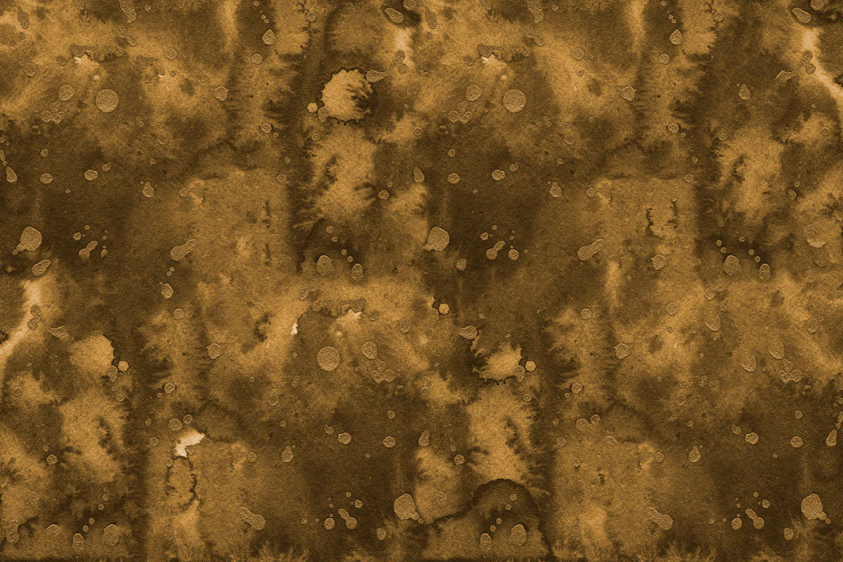 Rustic Abstract Brown Gloden Metal Mural Wallpaper
