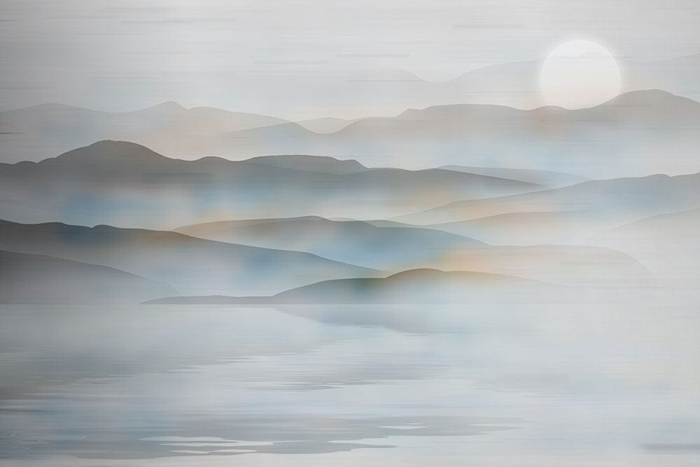 Serene Mountain Lake Sunrise Mural Wallpaper