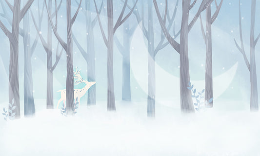 Enchanted Winter Forest Animated Mural Wallpaper