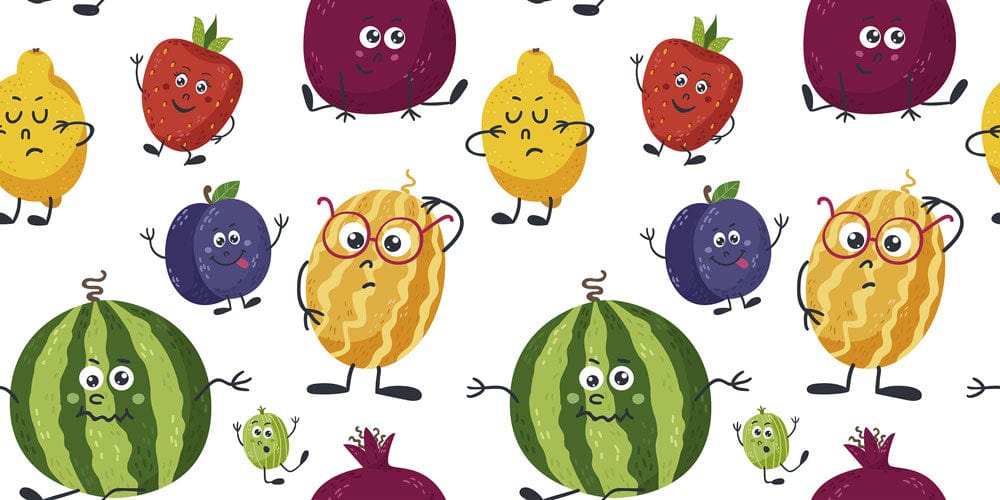 murals of fruits and vegetables for the kitchen or dining room