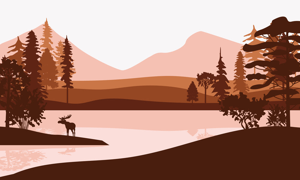 Serene Sunset Lake Landscape Mural Wallpaper