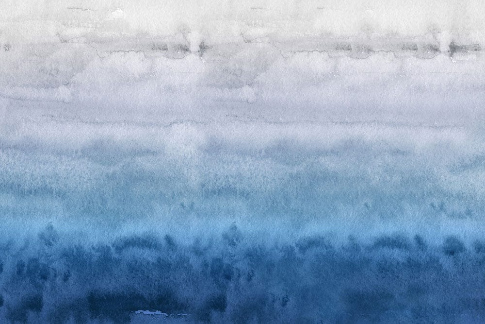 Muro di Carta da Parati Ombre Acquerello Blu Astratto