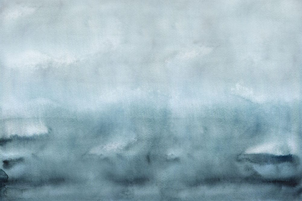 Soothing Blue Watercolor Abstract Wallpaper Mural