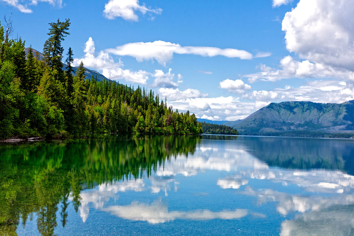 Serenity Lake Reflection Nature Mural Wallpaper