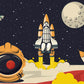 Space wallpaper mural for use in the decoration of a child's room
