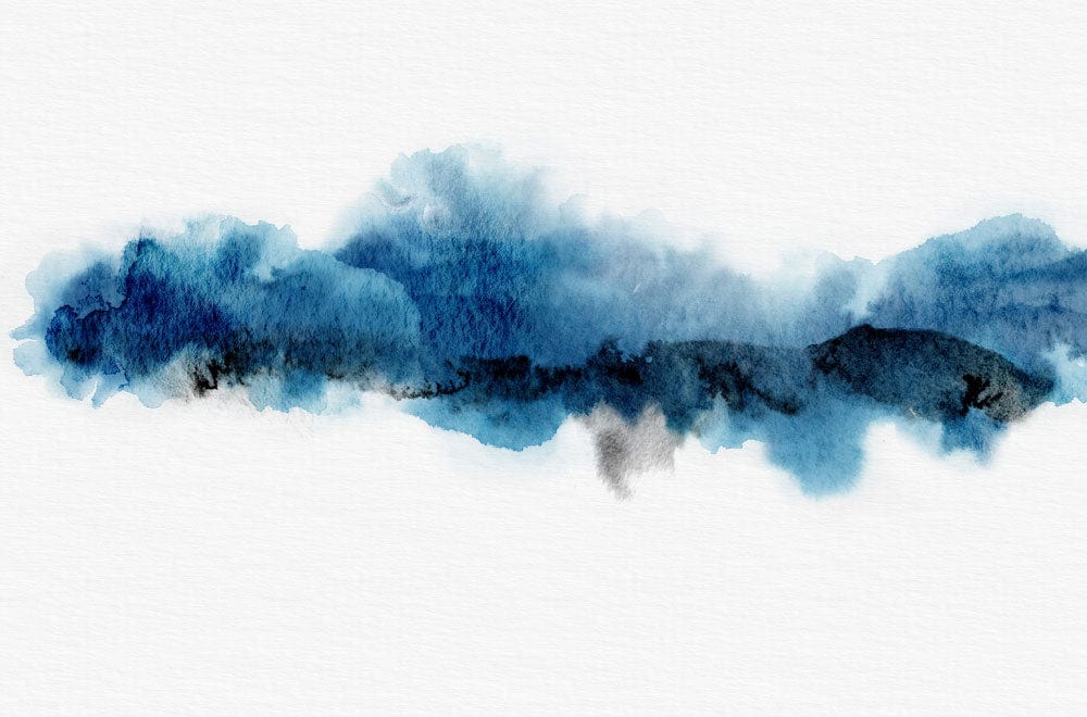 Abstract Blue Watercolor Brushstroke Mural Wallpaper