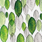 Green Watercolor Leaves Custom Wallpaper Mural Art Design