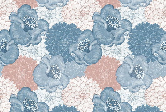 wall murals with flower patterns and blossoms for a party