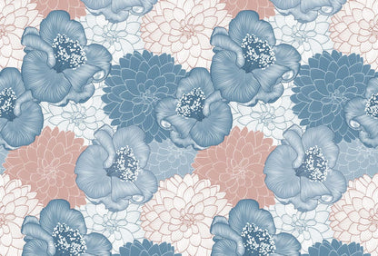 wall murals with flower patterns and blossoms for a party