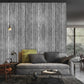 living room wall murals in a cool gray color with unique wood effect wall murals