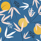 Home decoration wallpaper mural featuring yellow balls and leaves.